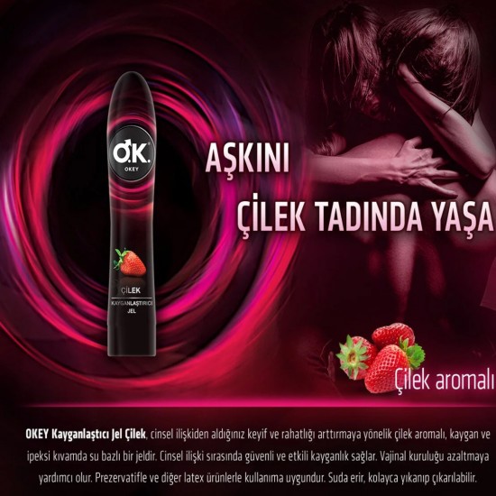 Okey Çilekli Jel Kayganlaştırıcı 100 ml